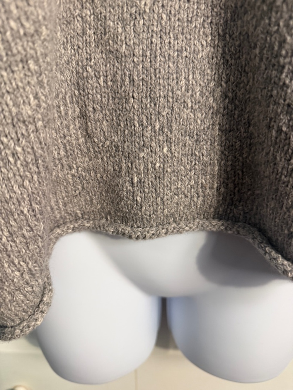 Eileen Fisher Baby Alpaca Peruvian Cotton Knit V-Neck Sweater Size Medium Gray - Picture 2 of 10